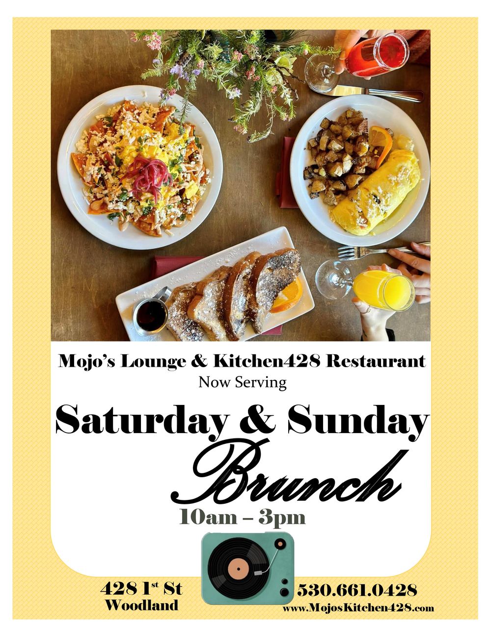 Mojo S Lounge Kitchen428 Restaurant Woodland Restaurant Woodland   Brunch Flyer Sat And Sun 